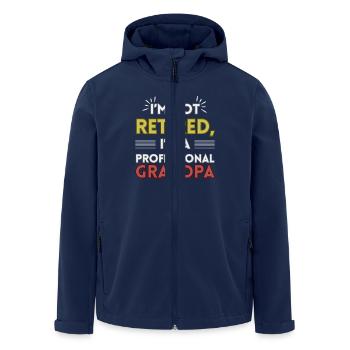 Funny Grandpa Retirement Saying Grandfather - Men’s Recycled Softshell Jacket by Stanley/Stella - navy - Front - AI Model Male 185 light (185cm)