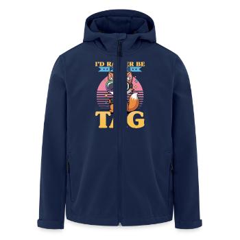 Gaming Fox VR Gamer - Recycelte Männer Softshell-Jacke von Stanley/Stella - Navy - Vorne - AI Model Male 185 light (185cm)