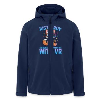 Gaming Fox VR Gamer - Recycelte Männer Softshell-Jacke von Stanley/Stella - Navy - Vorne - AI Model Male 185 light (185cm)