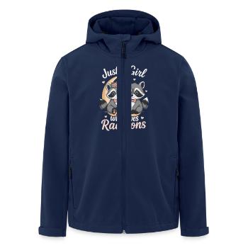 Just a girl who loves raccoons - Recycelte Männer Softshell-Jacke von Stanley/Stella - Navy - Vorne - AI Model Male 185 light (185cm)