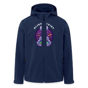 Alien Holding Earth - Recycelte Männer Softshell-Jacke von Stanley/Stella - Navy - Vorne - AI Model Male 185 light (185cm)