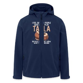 I feel bad for the people who play table - Men’s Recycled Softshell Jacket by Stanley/Stella - navy - Front - AI Model Male 185 light (185cm)