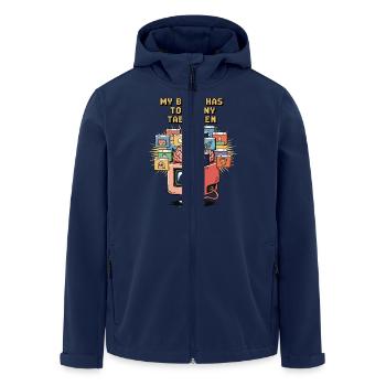 Zu viele Tabs – ADS Gehirn Cartoon Design - Recycelte Männer Softshell-Jacke von Stanley/Stella - Navy - Vorne - AI Model Male 185 light (185cm)
