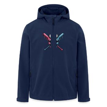 Baseball Totenkopf Baseballschläger - Recycelte Männer Softshell-Jacke von Stanley/Stella - Navy - Vorne - AI Model Male 185 light (185cm)