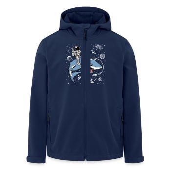 Astronaut Riding a Space Shark - Men’s Recycled Softshell Jacket by Stanley/Stella - navy - Front - AI Model Male 185 light (185cm)