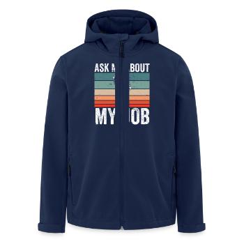 Funny Sports Announcer - Men’s Recycled Softshell Jacket by Stanley/Stella - navy - Front - AI Model Male 185 light (185cm)