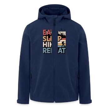 Eat Sleep Hike Repeat - Men’s Recycled Softshell Jacket by Stanley/Stella - navy - Front - AI Model Male 185 light (185cm)