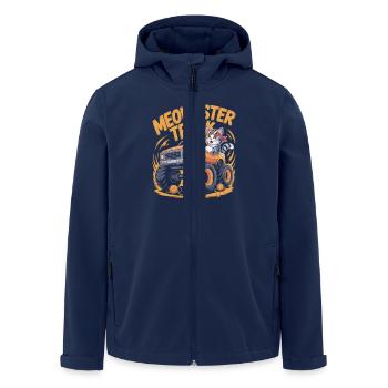 Meownster TruckCat Monster Truck - Men’s Recycled Softshell Jacket by Stanley/Stella - navy - Front - AI Model Male 185 light (185cm)