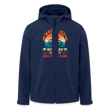 Elektro Rad WARUM ICH MIT AKKU FAHRE Lustig - Recycelte Männer Softshell-Jacke von Stanley/Stella - Navy - Vorne - AI Model Male 185 light (185cm)