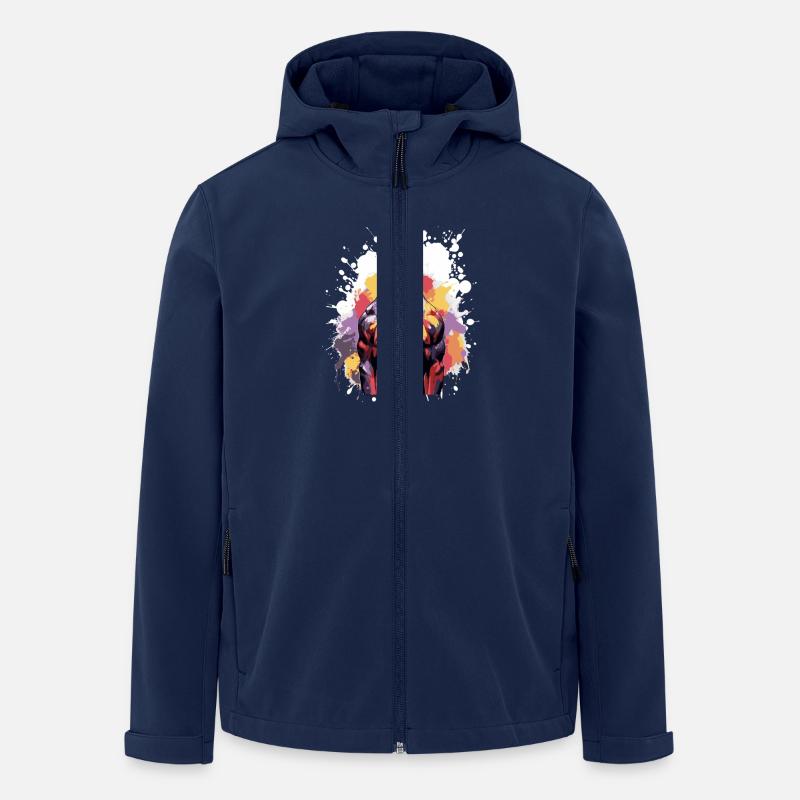 Doberman Hund Muskeln Workout - Recycelte Männer Softshell-Jacke von Stanley/Stella - Navy