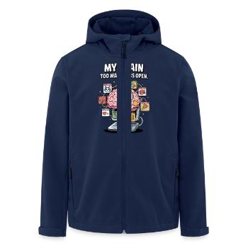 Zu viele Tabs – ADS Gehirn Cartoon Design - Recycelte Männer Softshell-Jacke von Stanley/Stella - Navy - Vorne - AI Model Male 185 light (185cm)