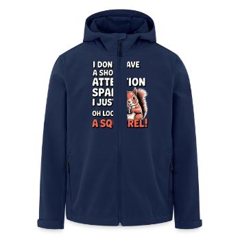 ADHD? Oh look, a squirrel! - Men’s Recycled Softshell Jacket by Stanley/Stella - navy - Front - AI Model Male 185 light (185cm)