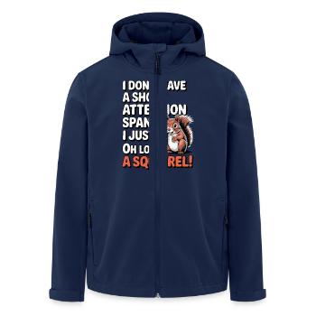 ADHD? Oh look, a squirrel! - Men’s Recycled Softshell Jacket by Stanley/Stella - navy - Front - AI Model Male 185 light (185cm)