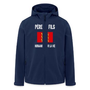père et fils papa normand normandie - Veste softshell homme en polyester recyclé Stanley/Stella - marine - Devant - AI Model Male 185 light (185cm)