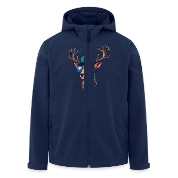 Cool Deer Deer Head Hunter Hunting Wild Forest - Men’s Recycled Softshell Jacket by Stanley/Stella - navy - Front - AI Model Male 185 light (185cm)