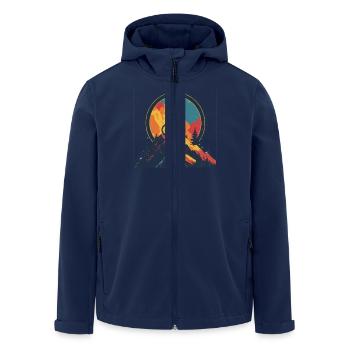 Mountain bike bike bike tour bike park - Men’s Recycled Softshell Jacket by Stanley/Stella - navy - Front - AI Model Male 185 light (185cm)