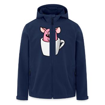Tassenschwein - Recycelte Männer Softshell-Jacke von Stanley/Stella - Navy - Vorne - AI Model Male 185 light (185cm)