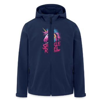 Sparkle Rebel Unicorn Colorful Artwork - Men’s Recycled Softshell Jacket by Stanley/Stella - navy - Front - AI Model Male 185 light (185cm)