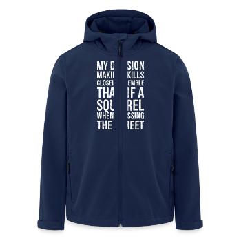my decision making skills closely resemble that - Men’s Recycled Softshell Jacket by Stanley/Stella - navy - Front - AI Model Male 185 light (185cm)