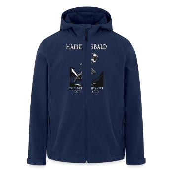 Hammersbald – Nordischer Gott der Ungeduld - Recycelte Männer Softshell-Jacke von Stanley/Stella - Navy - Vorne - AI Model Male 185 light (185cm)
