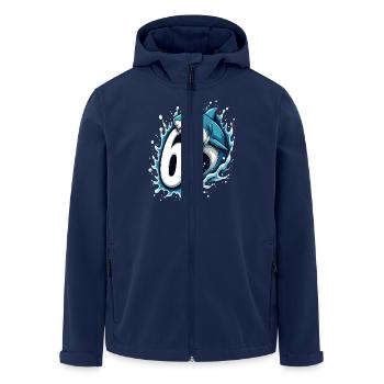 Requin Anniversaire Enfants 6 Ans Splash Motif - Veste softshell homme en polyester recyclé Stanley/Stella - marine - Devant - AI Model Male 185 light (185cm)