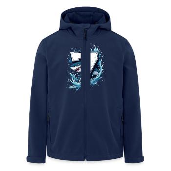 Shark Children's Birthday Party 7 Years Joy - Men’s Recycled Softshell Jacket by Stanley/Stella - navy - Front - AI Model Male 185 light (185cm)