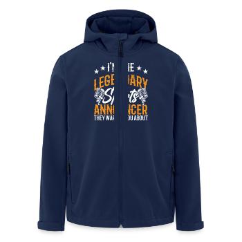 Funny Sports Announcer - Men’s Recycled Softshell Jacket by Stanley/Stella - navy - Front - AI Model Male 185 light (185cm)