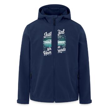 Just a girl who loves Hammerheads - Men’s Recycled Softshell Jacket by Stanley/Stella - navy - Front - AI Model Male 185 light (185cm)