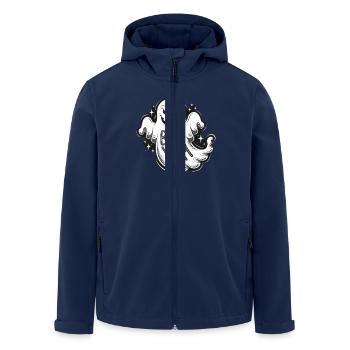 Creepy boo yah fantôme dessin animé illustration - Veste softshell homme en polyester recyclé Stanley/Stella - marine - Devant - AI Model Male 185 light (185cm)