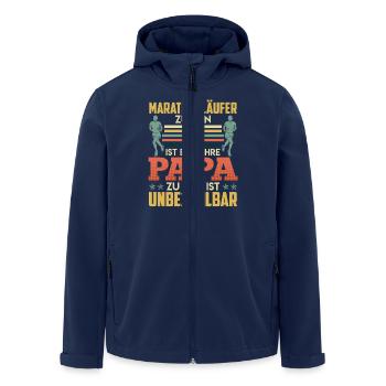 Papa MARATHON LÄUFER ZU SEIN EINE EHRE Lustiges - Recycelte Männer Softshell-Jacke von Stanley/Stella - Navy - Vorne - AI Model Male 185 light (185cm)