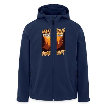 Läufer MARATHONS LAUFEN IST MEINE SUPERKRAFT - Recycelte Männer Softshell-Jacke von Stanley/Stella - Navy - Vorne - AI Model Male 185 light (185cm)