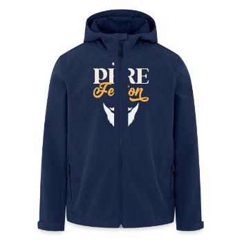 Father's Day Daddy Bearded Father Mustache Beard - Men’s Recycled Softshell Jacket by Stanley/Stella - navy - Front - AI Model Male 185 light (185cm)