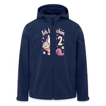 Licorne mignonne 2e anniversaire pour les filles - Veste softshell homme en polyester recyclé Stanley/Stella - marine - Devant - AI Model Male 185 light (185cm)
