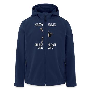Hammersbald – Nordischer Gott der Ungeduld - Recycelte Männer Softshell-Jacke von Stanley/Stella - Navy - Vorne - AI Model Male 185 light (185cm)