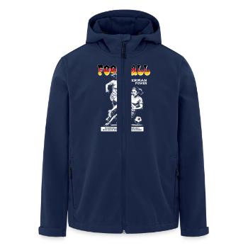Deutscher Frauenfußball Shirt: Spielfreude pur - Recycelte Männer Softshell-Jacke von Stanley/Stella - Navy - Vorne - AI Model Male 185 light (185cm)