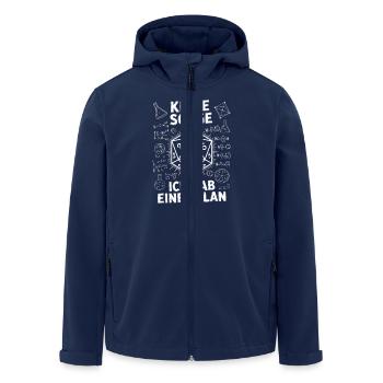 Keine Sorge, ich habe einen Plan – D20-Würfel Desi - Recycelte Männer Softshell-Jacke von Stanley/Stella - Navy - Vorne - AI Model Male 185 light (185cm)
