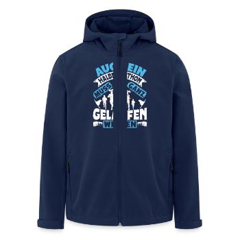 Läufer AUCH EIN HALBMARATHON MUSS GELAUFEN WERDEN - Recycelte Männer Softshell-Jacke von Stanley/Stella - Navy - Vorne - AI Model Male 185 light (185cm)