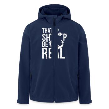 that ship be real - Men’s Recycled Softshell Jacket by Stanley/Stella - navy - Front - AI Model Male 185 light (185cm)