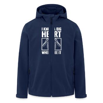 I know a big heart when I see one - Men’s Recycled Softshell Jacket by Stanley/Stella - navy - Front - AI Model Male 185 light (185cm)