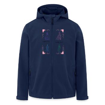 Elegant fashion silhouettes – fashion art in the floral - Men’s Recycled Softshell Jacket by Stanley/Stella - navy - Front - AI Model Male 185 light (185cm)