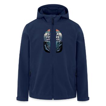 DivingTour Silfra 2025 - Recycelte Männer Softshell-Jacke von Stanley/Stella - Navy - Vorne - AI Model Male 185 light (185cm)
