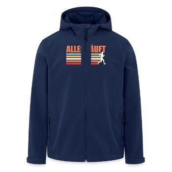 Läufer ALLES LÄUFT Laufen Marathon Lustiges - Recycelte Männer Softshell-Jacke von Stanley/Stella - Navy - Vorne - AI Model Male 185 light (185cm)