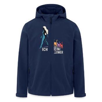 Moi et mes abonnés – Cat Humor Design - Veste softshell homme en polyester recyclé Stanley/Stella - marine - Devant - AI Model Male 185 light (185cm)