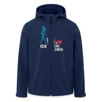 Moi et mes abonnés – Cat Humor Design - Veste softshell homme en polyester recyclé Stanley/Stella - marine - Devant - AI Model Male 185 light (185cm)