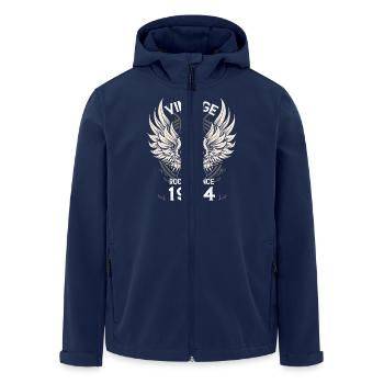 Vintage Rockin' Since 1964, 61 Years of Timeless - Men’s Recycled Softshell Jacket by Stanley/Stella - navy - Front - AI Model Male 185 light (185cm)