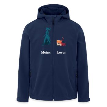 Moi et mes abonnés – Dog Humor Design - Veste softshell homme en polyester recyclé Stanley/Stella - marine - Devant - AI Model Male 185 light (185cm)