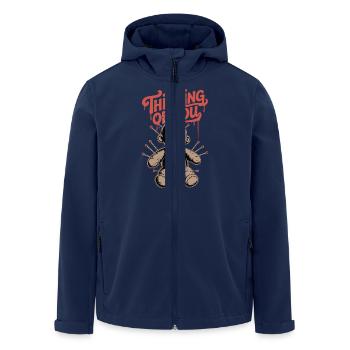 ICH DENKE AN DICH, VOODOO - Recycelte Männer Softshell-Jacke von Stanley/Stella - Navy - Vorne - AI Model Male 185 light (185cm)