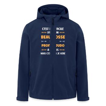Prof de judo - Veste softshell homme en polyester recyclé Stanley/Stella - marine - Devant - AI Model Male 185 light (185cm)