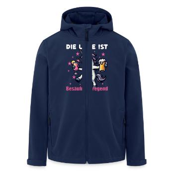 Conception de la fête de la licorne ivre - Veste softshell homme en polyester recyclé Stanley/Stella - marine - Devant - AI Model Male 185 light (185cm)
