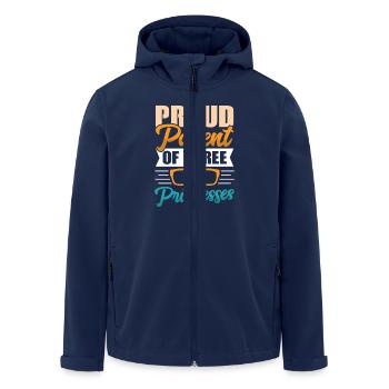 Papa Vater von drei Mädchen Töchtern - Recycelte Männer Softshell-Jacke von Stanley/Stella - Navy - Vorne - AI Model Male 185 light (185cm)